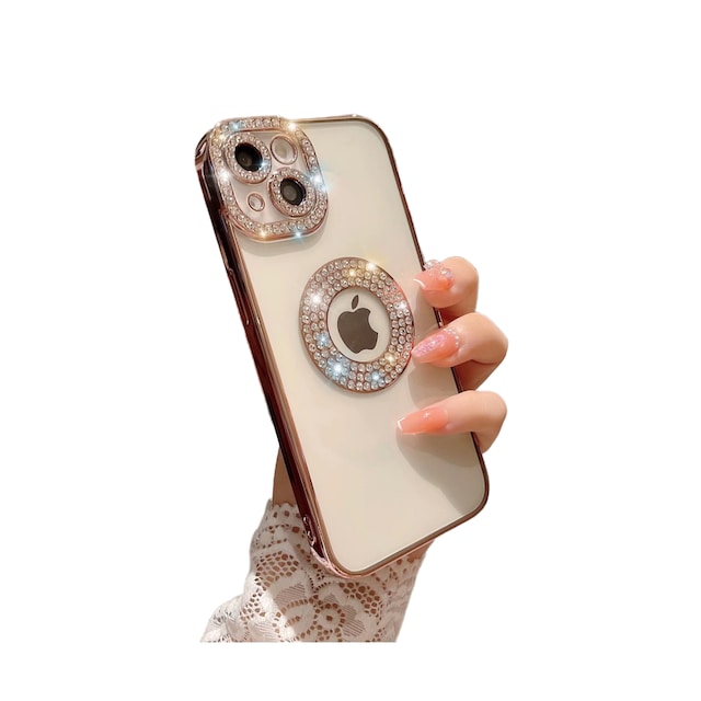 Elegant mobiltelefon cover Sparkle & Bling Rose guld iPhone 14 Pro Max