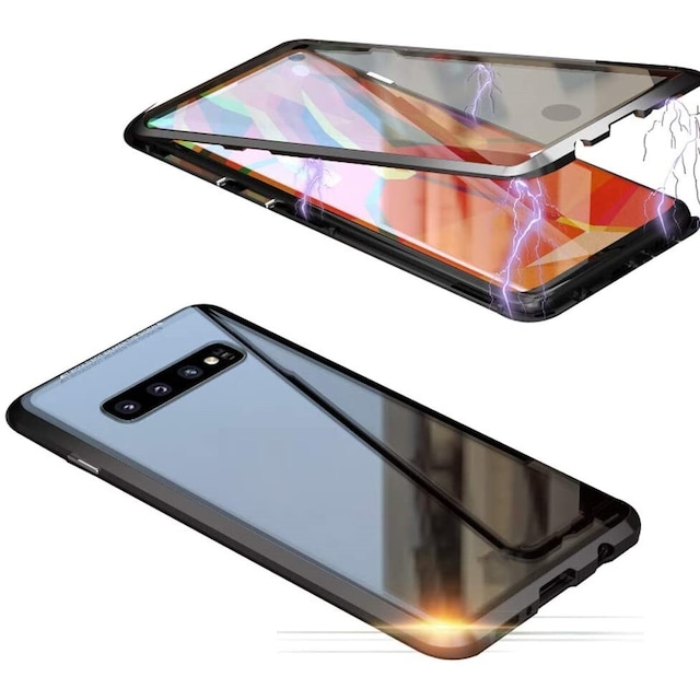 Samsung Galaxy S10 cover med skærmbeskytter sort