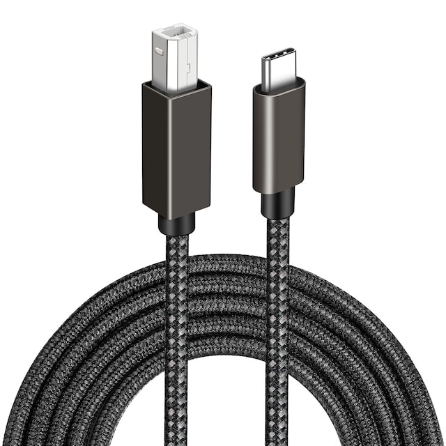 USB-B til USB-C printerkabel Sort 2 m