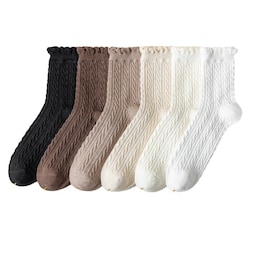 6 par mellemlægs sokker flæser sokker MultiColor