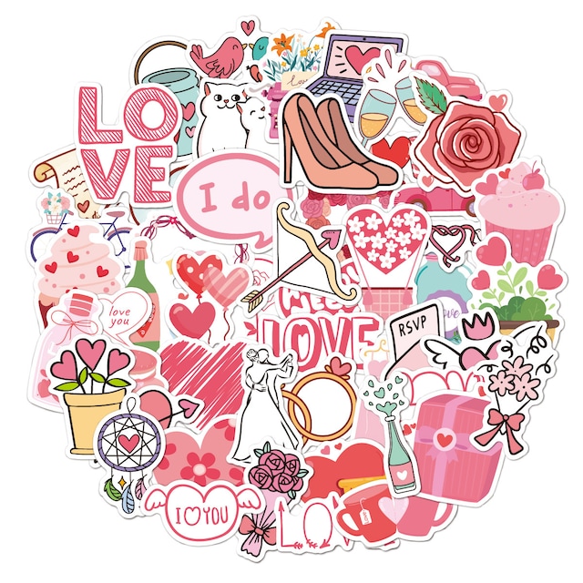 Love Heart Stickers 50-pak MultiColor N14