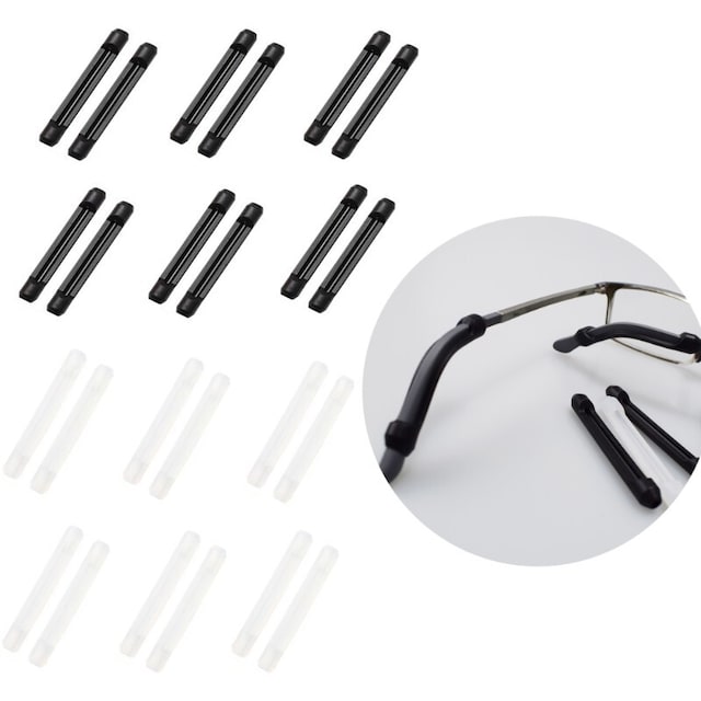 Anti-slip komfortabelt brilleøregreb, ørekrog 12-par