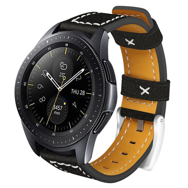 Armbånd til Samsung Gear S3 Classic / S3 Frontier Læder Sort