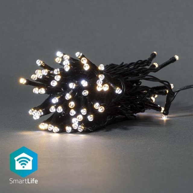 Nedis SmartLife jluelys | Snor | Wi-Fi | Varm til kølig hvid | 50 LED s | 5.00 m | Android™ / IOS