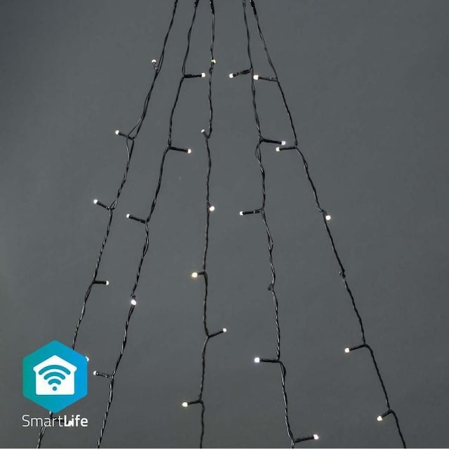 Nedis SmartLife jluelys | Træ | Wi-Fi | Varm Hvid | 200 LED s | 20.0 m | 5 x 4 m | Android™ / IOS
