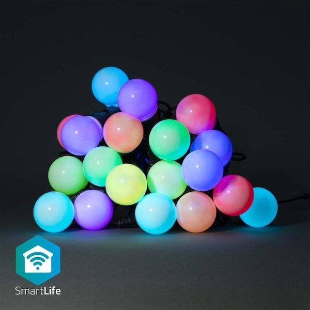 Nedis SmartLife Dekorative Lys | Party Lights | Wi-Fi | Hvid / RGB | 20 LED s | 10 m | Android™ | Pærediameter: 50 mm