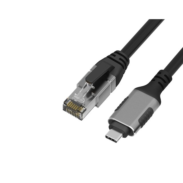 NÖRDIC 2m USB-C 3.1 til RJ45 1Gbps LAN Windows, MacOS, Linux, ChromeOS