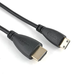 NÖRDIC HDMI til Mini HDMI-kabel 2m High Speed ​​HDMI med Ethernet type A til type C han til mandlige sort