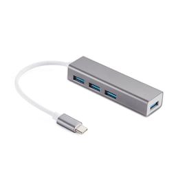 NÖRDIC USBC 4Ports USB3.1 hub 10cm Aluminium Space Grey
