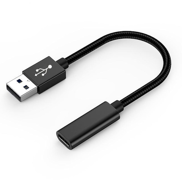 NÖRDIC USB C til OTG USB A Adapter Metal Black 50cm