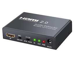 NÖRDIC HDMI 2.0 bue 4k 60Hz HDR Extractor YUV4: 4: 4 HDMI input til HDMI, SPDIF, R / L og AUX OUTPUT ARC konverter