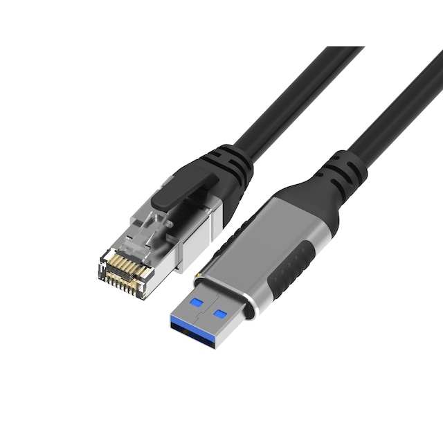 NÖRDIC 2m USB-A 3.1 til RJ45 1Gbps LAN Windows, MacOS, Linux, ChromeOS