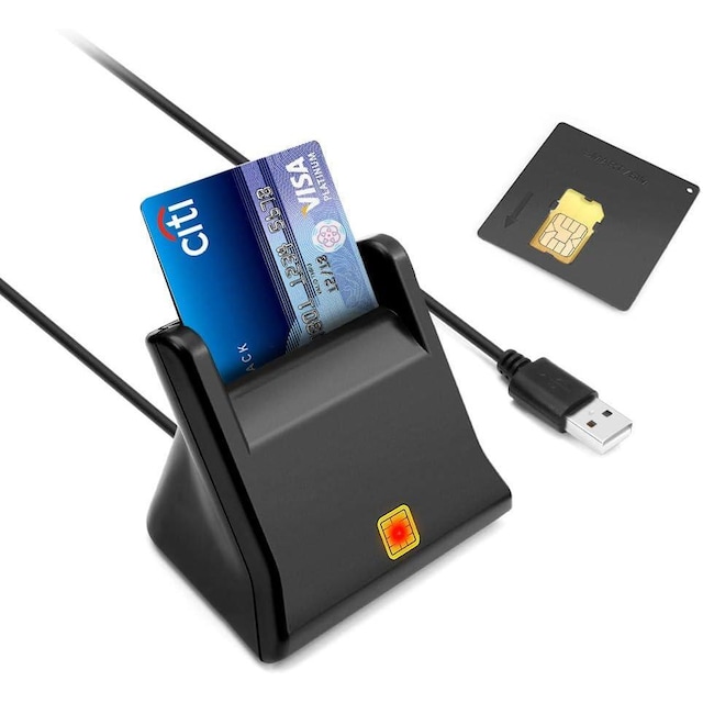 NÖRDIC USB-A Smart- og SIM-kortlæser ISO7816 ID-kort EMV Kreditkort