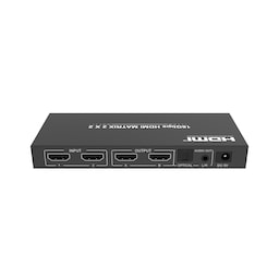 NÖRDIC 2x2 HDMI 2.0 Matrix switch 4K60Hz med Extractor Toslink & Stereo EDID HDR HDCP2.2 Dolby Digital+, DTS 5.1