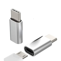 NÖRDIC Adapter Micro USB til USB C Metal Sort