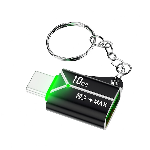 NÖRDIC USB-A OTG hun til USB C hanadapter USB 3.2 Gen 2 10 Gbps, sort