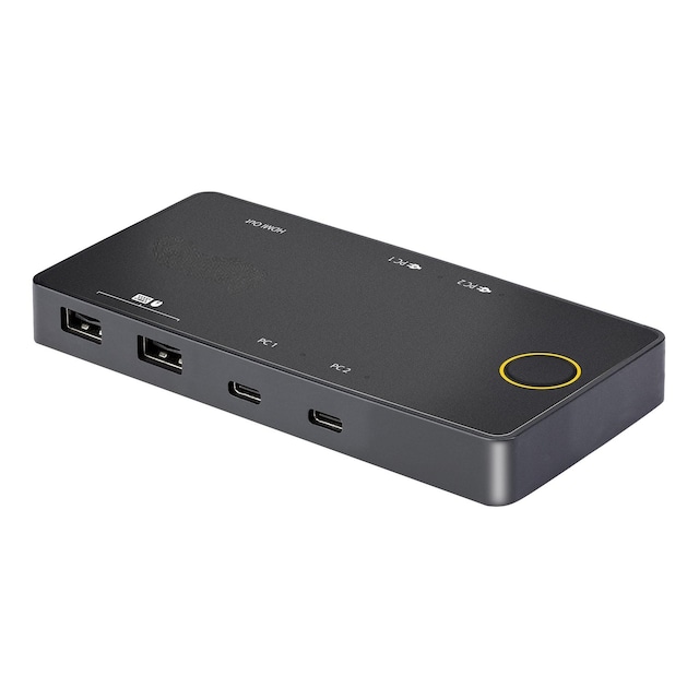 NÖRDIC dockingstation og KVM-switch 2 til 1 USB-C til HDMI, 4K60Hz, 2x USB-A, 2x USB-C PD 100W