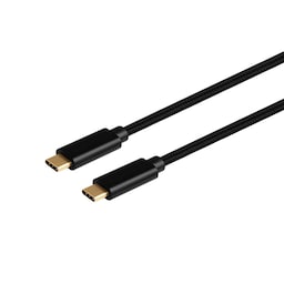 NÖRDIC 1.5m USB C til C USB-kabel USB3.1 Gen1 opladning på Power Delivery 60W 5Gbps 3A med Emarker, Nylon Flettet sort