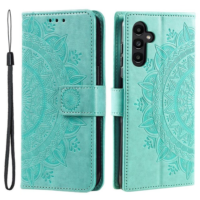 SKALO Samsung A55 5G Mandala Flip Cover - Turkis