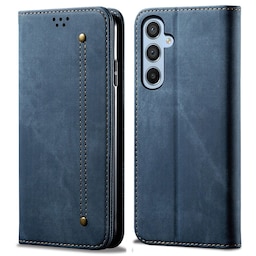 SKALO Samsung A55 5G Jeans Flip Cover - Blå