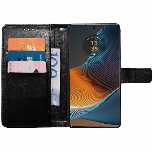 Wallet cover 3-kort Motorola Edge 50 Fusion - Sort