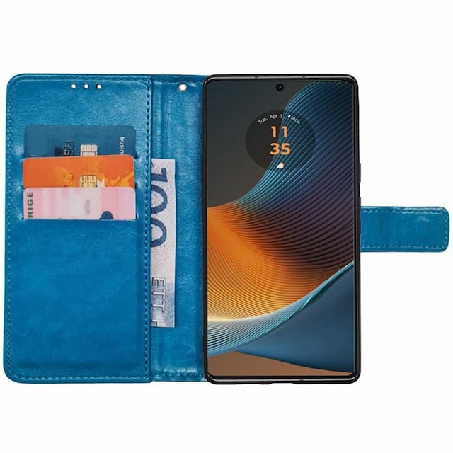 Wallet cover 3-kort Motorola Edge 50 Fusion - Lyseblå
