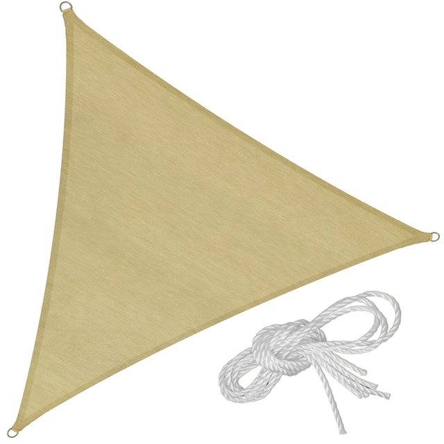 Solsejl trekantet, beige - 400 x 400 x 400 cm