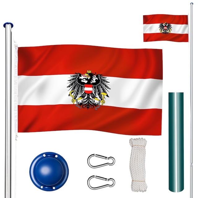 Aluminium flagstang - justerbar højde - Østrig
