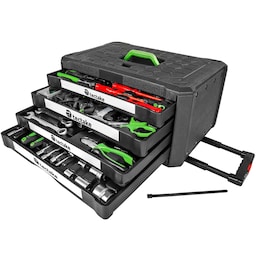 Værktøjskuffert / Værktøjskasse med 4 skuffer 899 dele - sort