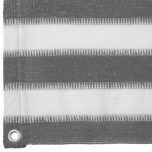 Læsejl til altan, 2. version - hvid/grå stribet,75 cm