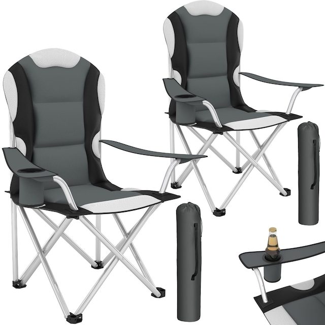 2 Campingstole polstret - grå