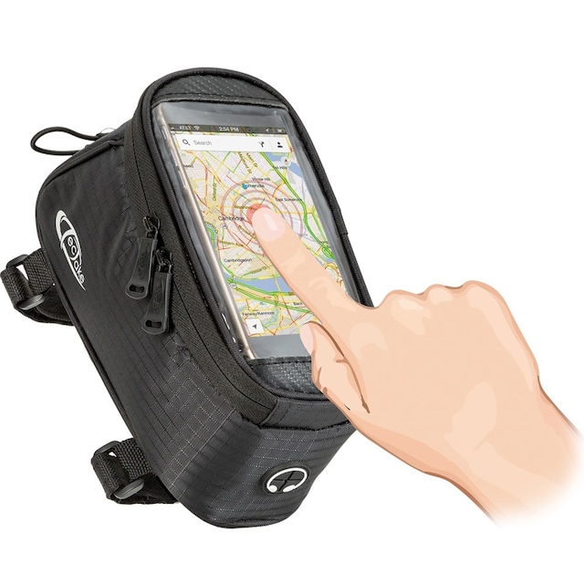 Cykeltaske til smartphone - 20,5 x 10 x 10,5 cm,sort