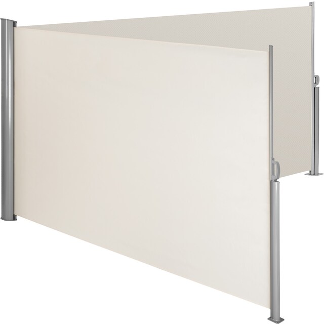 Dobbelt læhegn i aluminium og polyester - 160 x 600 cm,beige