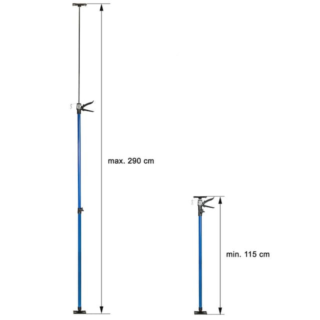 4 loftstøtter 115 – 290cm - blå