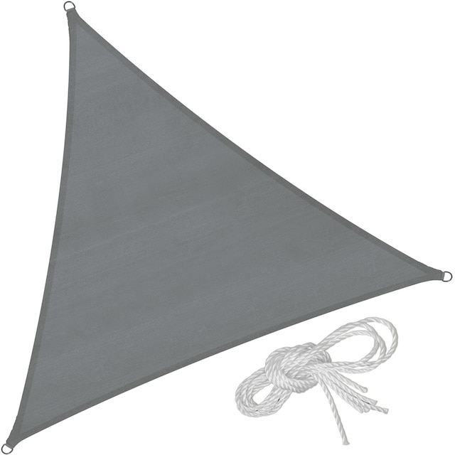 Solsejl trekantet, grå - 400 x 400 x 400 cm