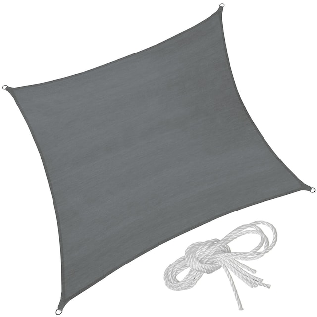 Solsejl firkantet, grå - 400 x 400 cm