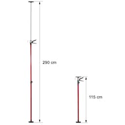 4 loftstøtter 115 – 290cm - rød