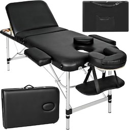 Massagebriks i aluminium med 3 zoner, 5cm polstring + taske - sort