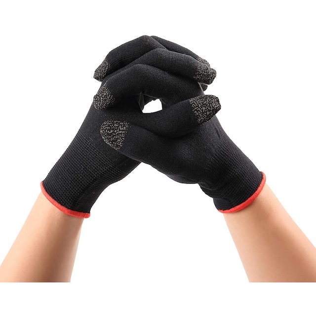 Touch handsker (one size) Sort/rød