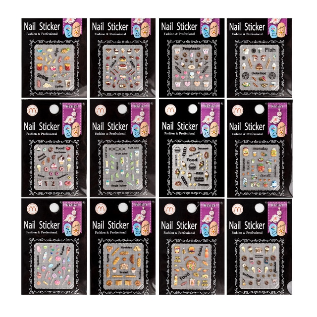 5D Nail Art Stickers 12 ark MultiColor