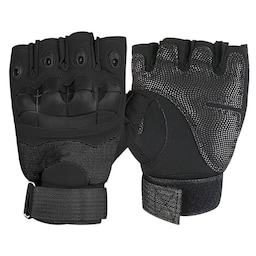 Halvfinger udendørs taktiske softshell handsker Sort XL