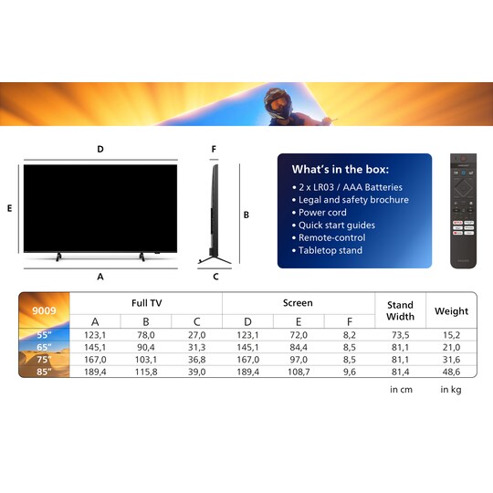 Philips 65” The Xtra PML9009 4K QD Mini-LED Ambilight TV (2024)