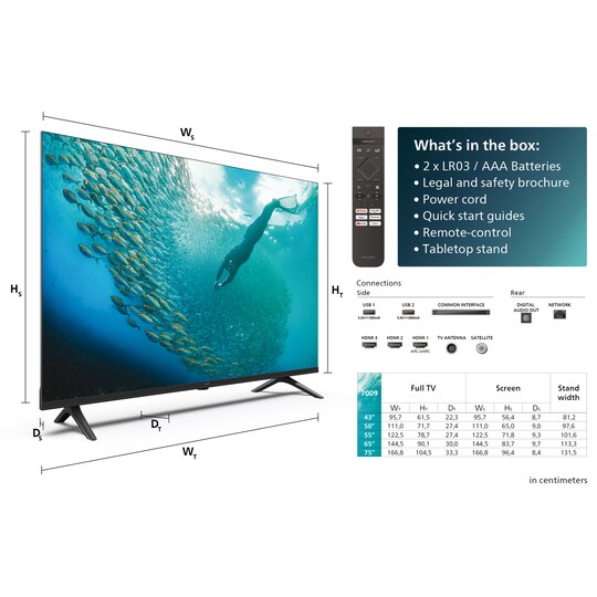 Philips 43" PUS7009 4K LED TV (2024)