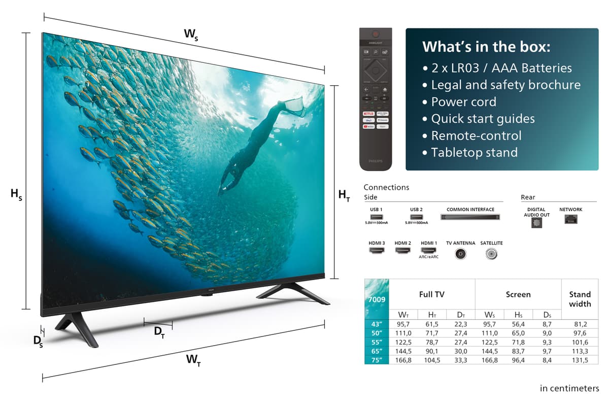 Philips 65" PUS7009 4K LED TV (2024)