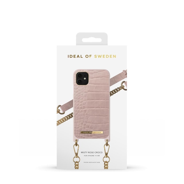 Necklace Case iPhone 11/XR Misty Rose Croco