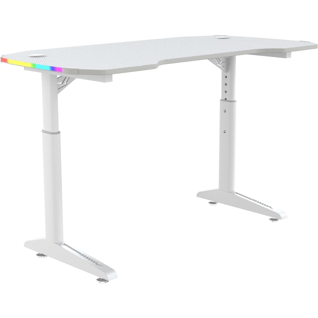Piranha Base 120 RGB gaming-skrivebord (hvid)