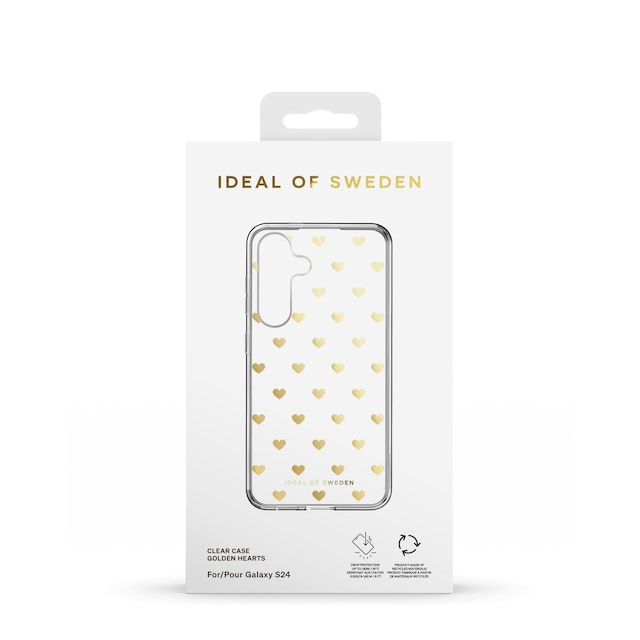 Clear Case Galaxy S24 Golden Hearts