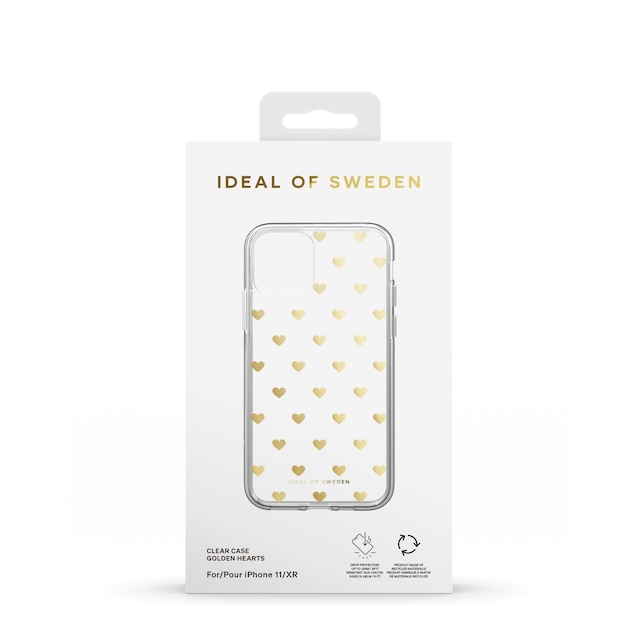 Clear Case iPhone 11/XR Golden Hearts