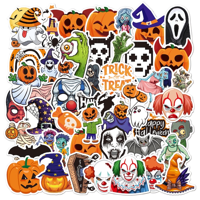 Klistermærker Halloween 50-pak MultiColor