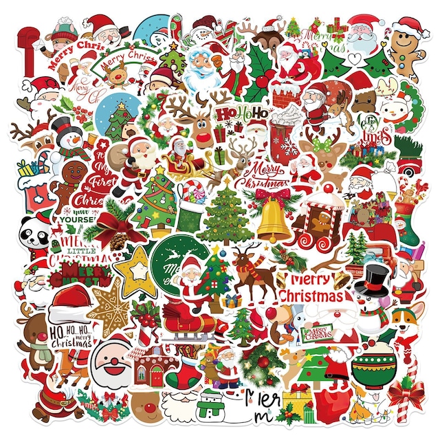 Juleklistermærker 100-pak MultiColor